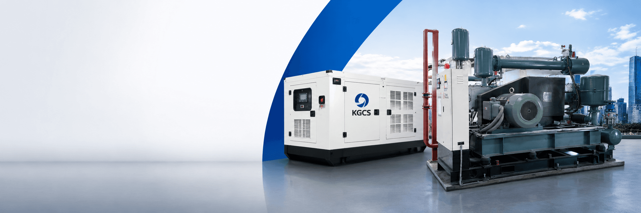 Diesel generator and Atlas Copco air compressor supplied by KGCS